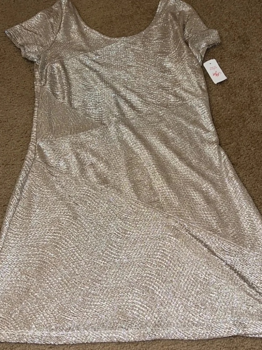 NEW WITH TAG! Free People SIZE MEDIUM M gold shimmery dress LOT5745